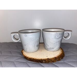 Starbucks Gray Stoneware Mermaid Mug Set